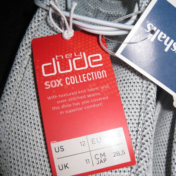 Men's Hey Dude, Wally Sox Style Slip-On Stone white (light gray look) size 12 - Picture 5 of 9